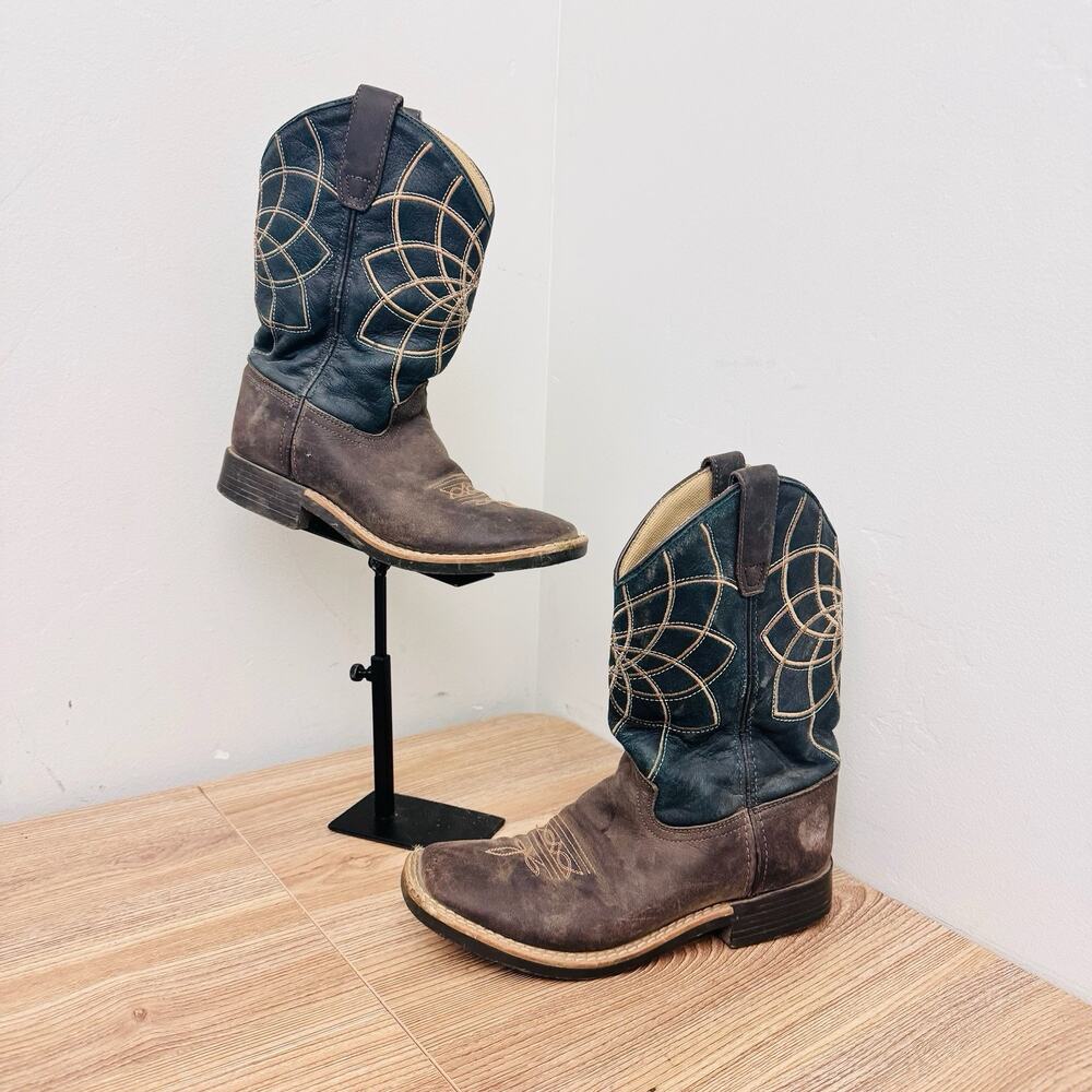 Cowboy Legend brand kids' brown leather western boots Boys Size 3